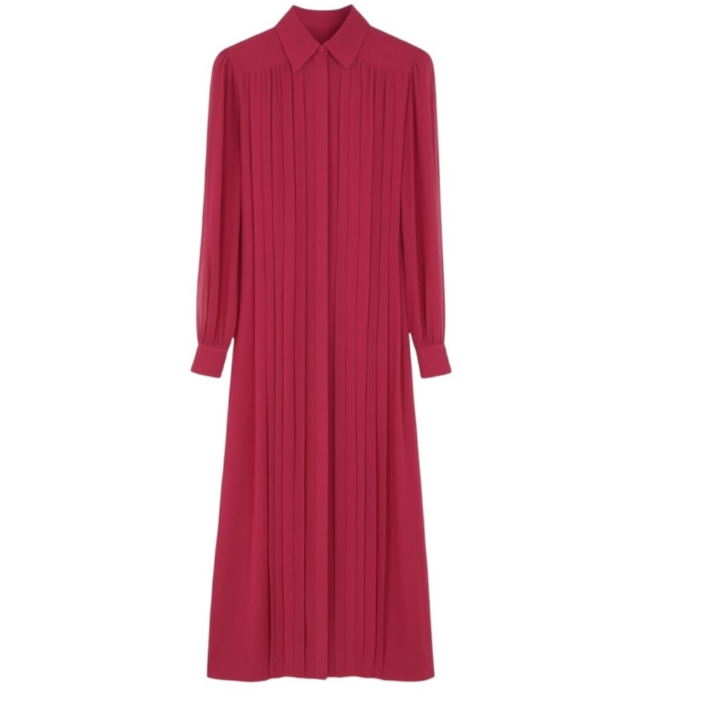 Diane Von Furstenberg Burgundy Long Sleeve Dress - Picture 6 of 6